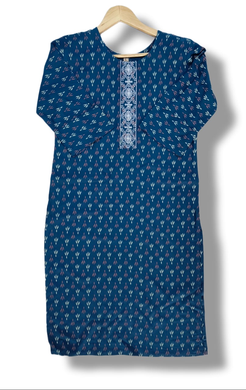 PRINTED RAYON EMBROIDERY KURTI